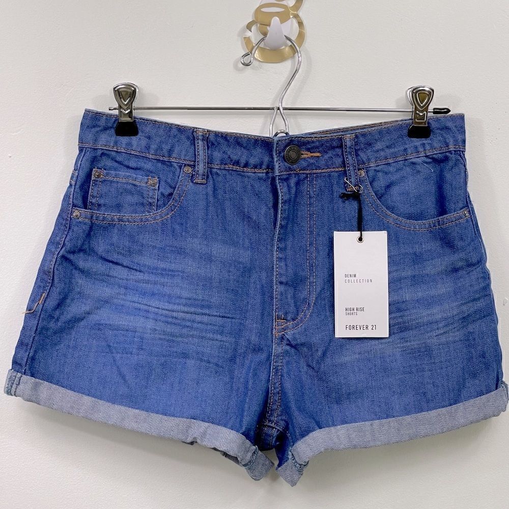 - Forever 21 | Cuffed,High Rise shorts 27 dark denim. NEW